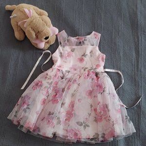 Zenzi Girls Dress, Pink floral, sleeveless, size 4/5